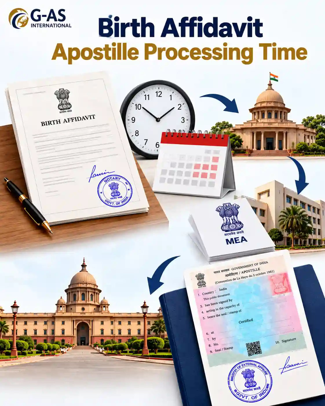 Birth Affidavit Apostille Processing Time timeline and processing stages