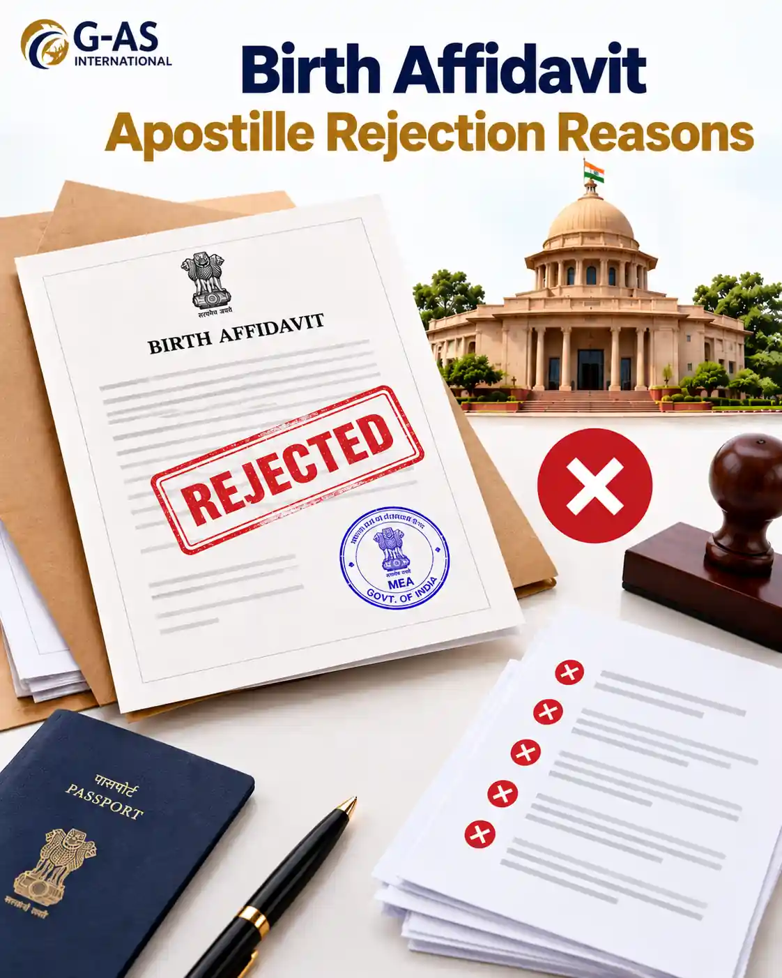 Birth Affidavit Apostille Rejection Reasons including document errors and verification issues