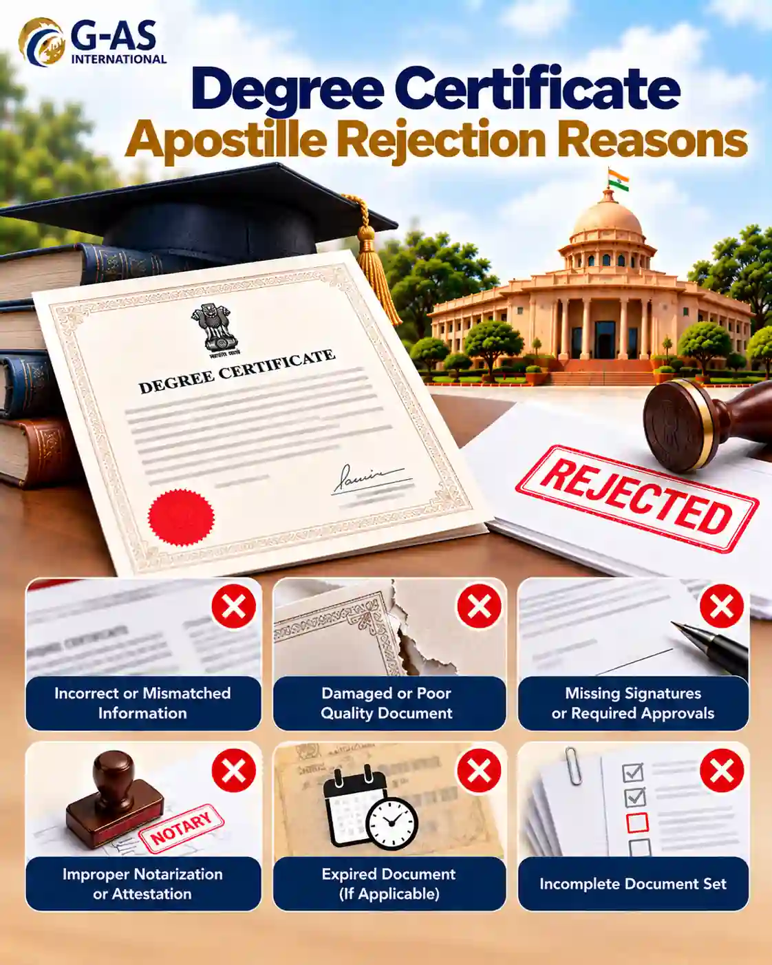 Degree Certificate Apostille Rejection Reasons and common document verification errors