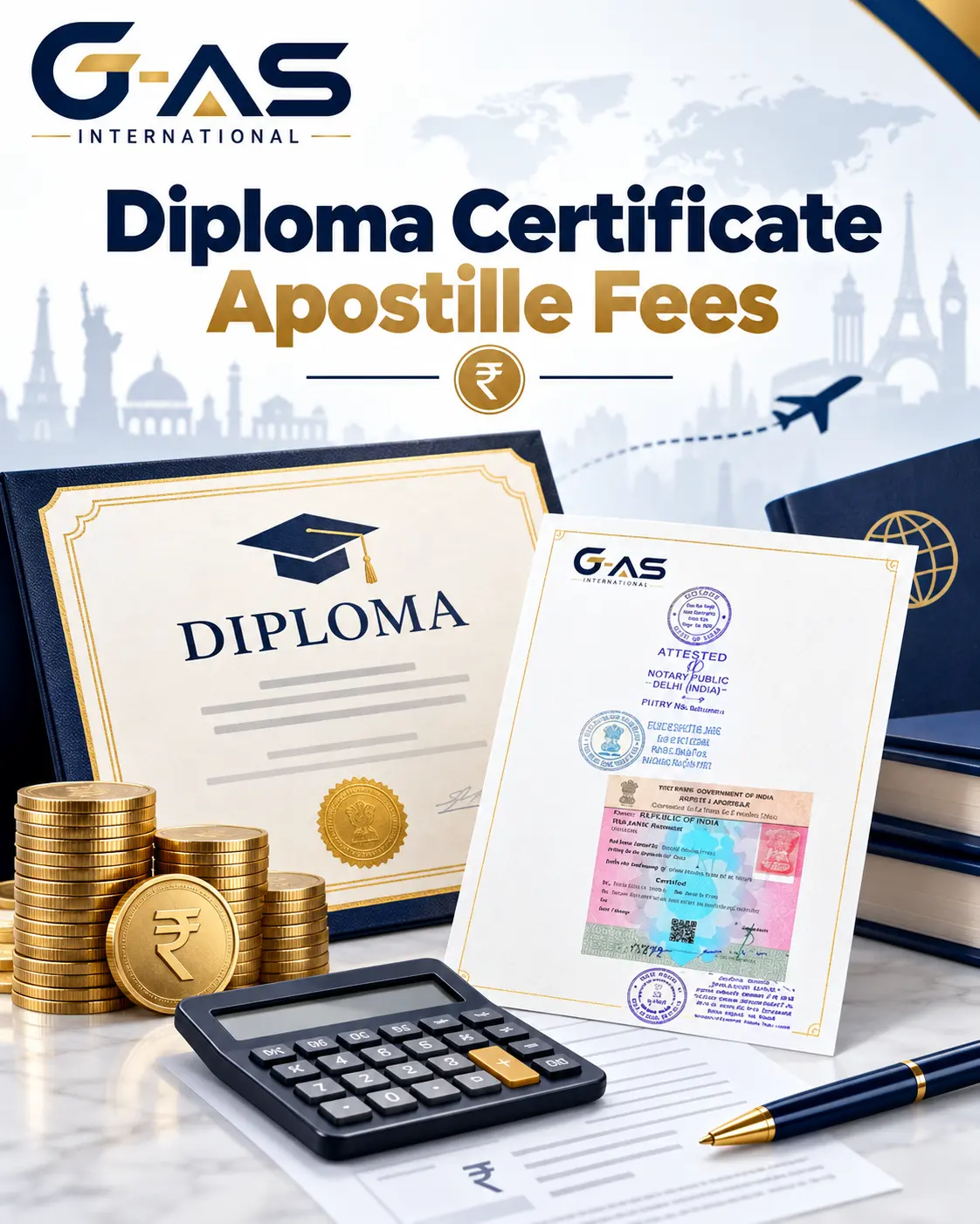 Diploma Certificate Apostille Fees and cost factors in India