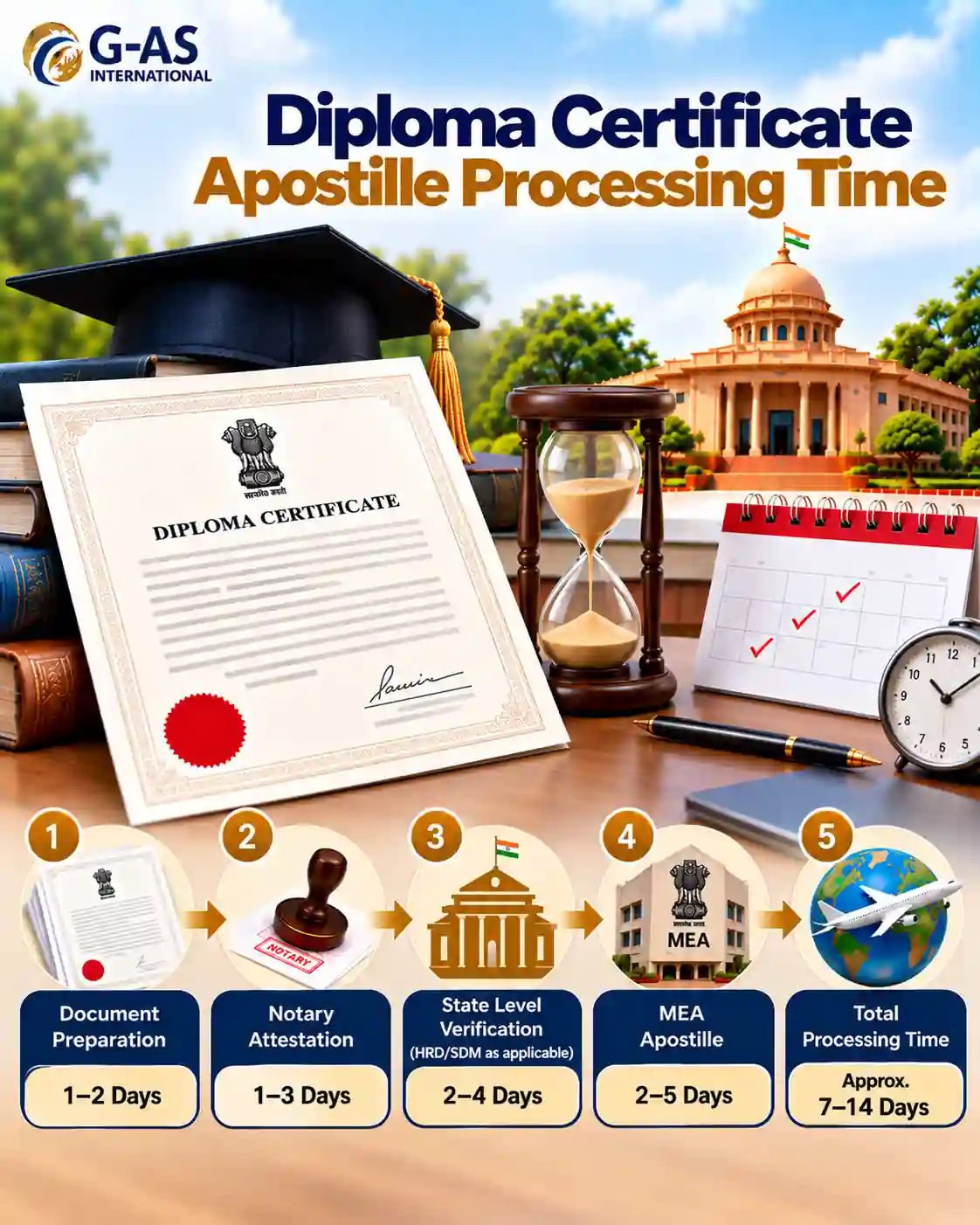 Diploma Certificate Apostille Processing Time and verification timeline in India