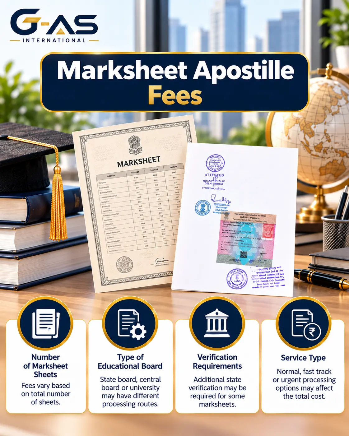 Marksheet Apostille Fees in India with MEA, verification and document cost factors