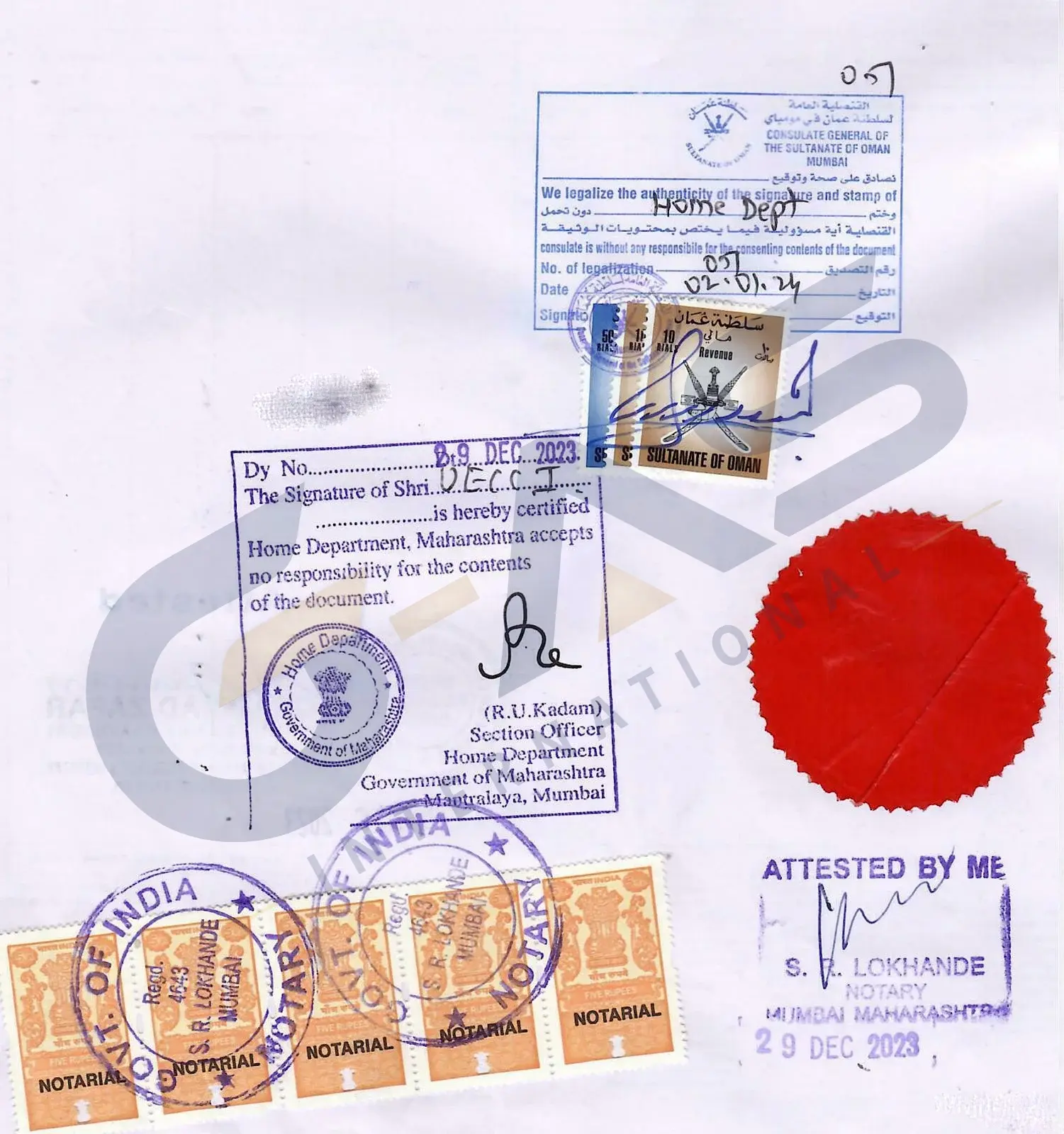 Oman Document Attestation Services for Indian Documents