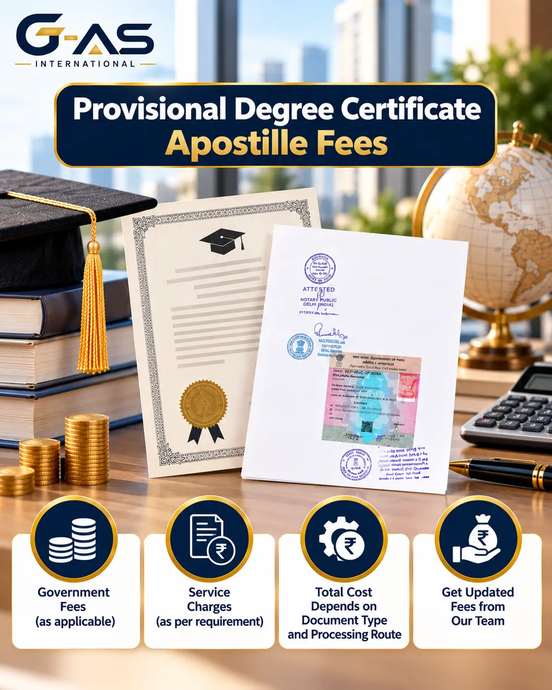 Provisional Degree Certificate Apostille Fees and cost factors in India
