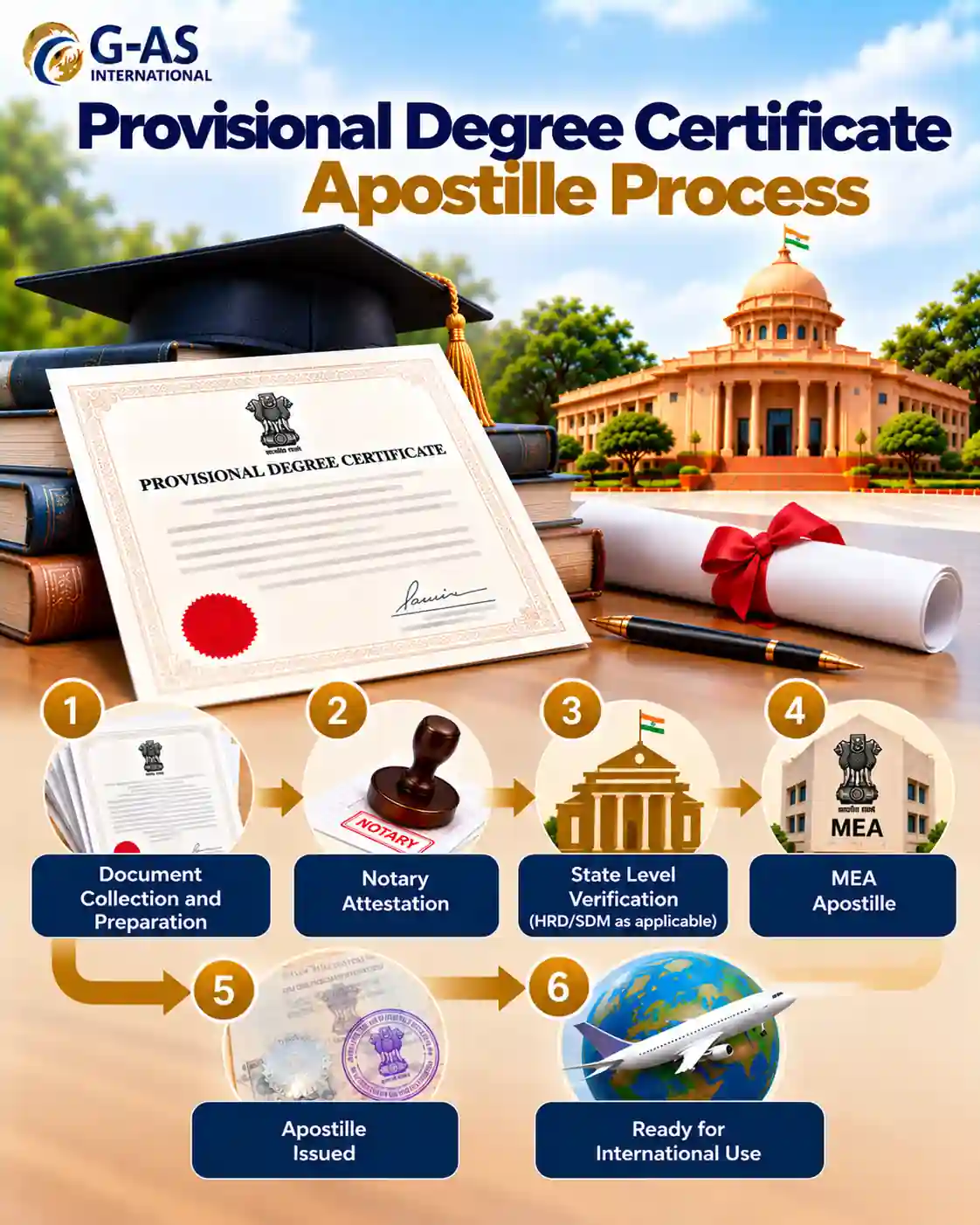 Provisional Degree Certificate Apostille Process in India