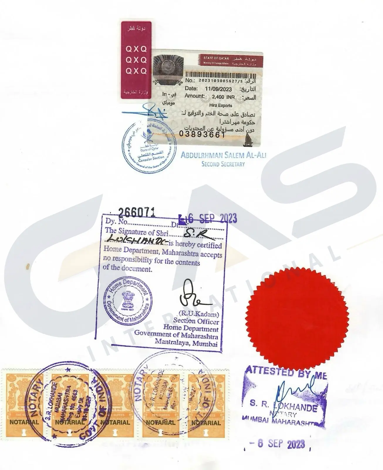 Qatar Embassy Attestation for Indian Documents