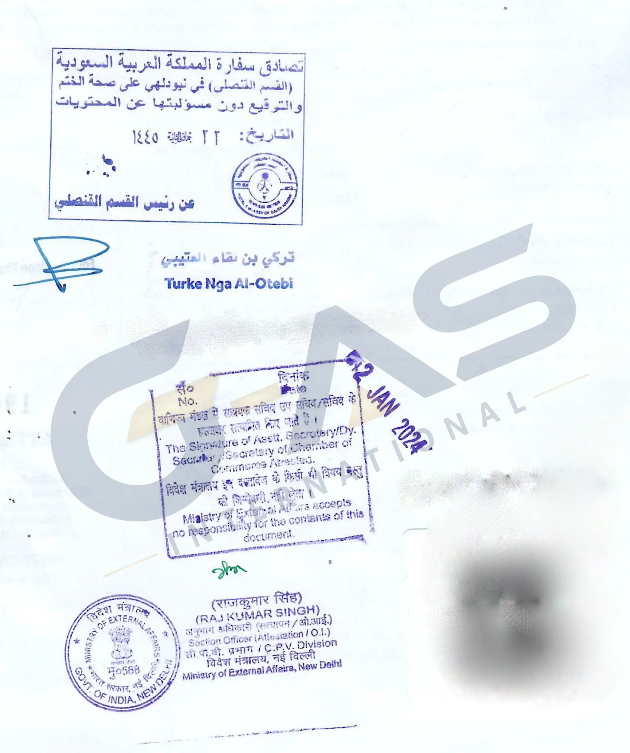 Saudi Arabia Document Attestation Services for Indian Documents
