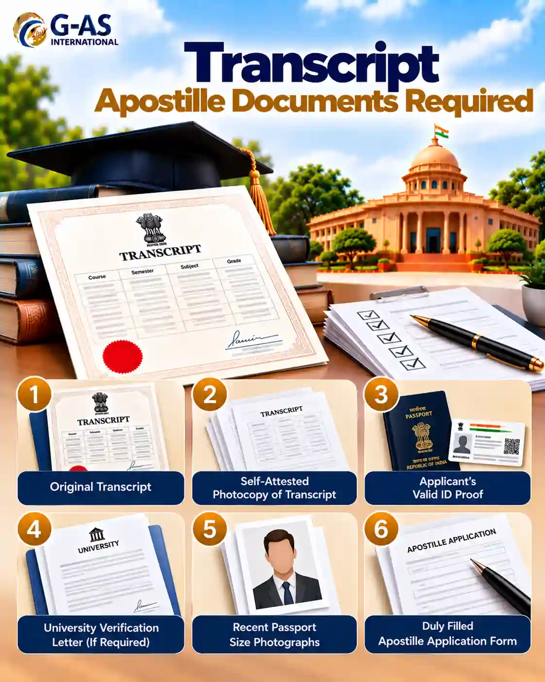 Transcript Apostille Documents Required for academic record authentication