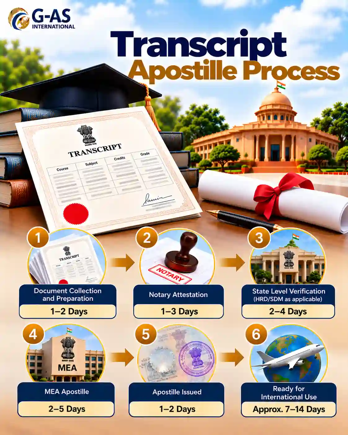 Transcript Apostille Process for Indian academic transcripts