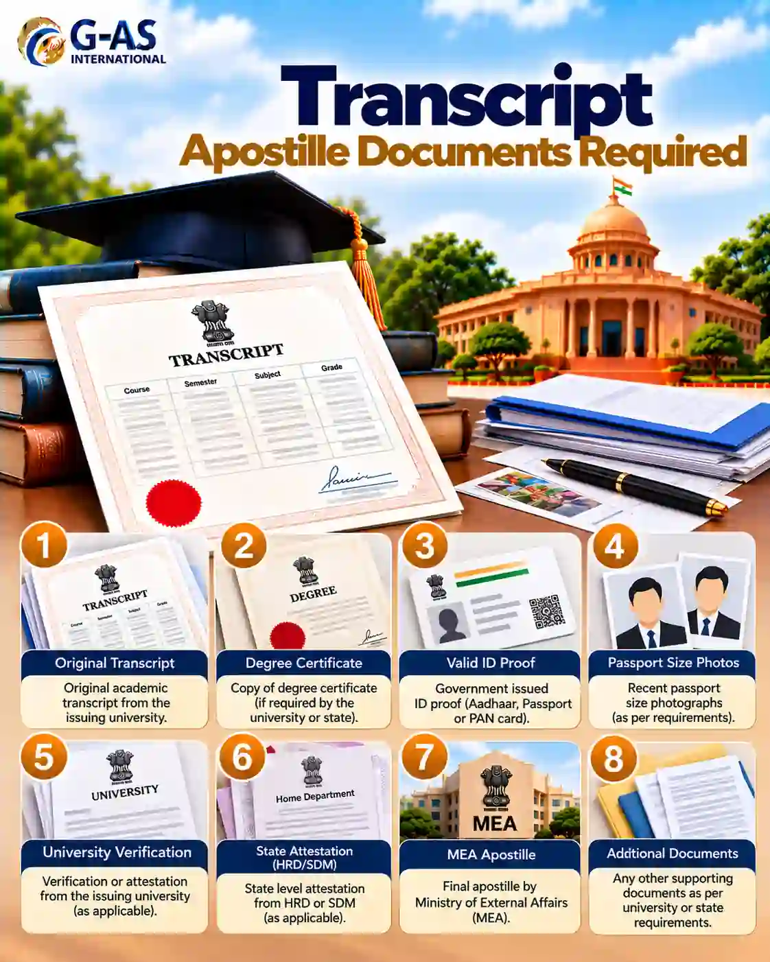 Transfer Certificate Apostille Documents Required checklist in India