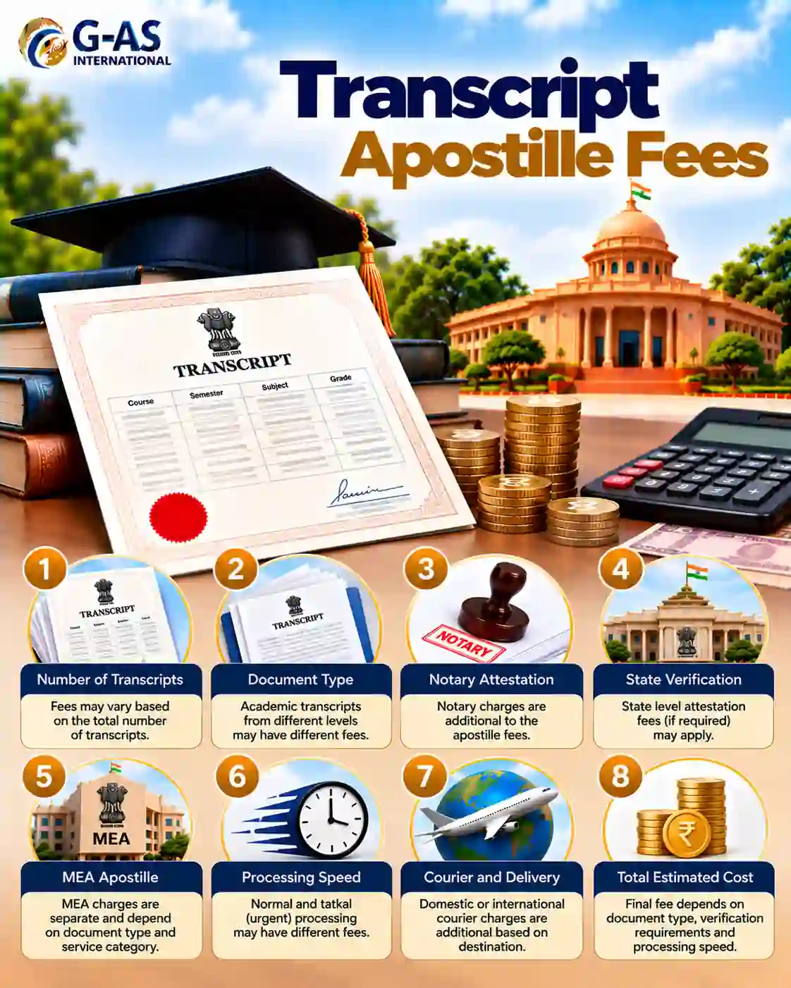 Transfer Certificate Apostille Fees in India cost guide